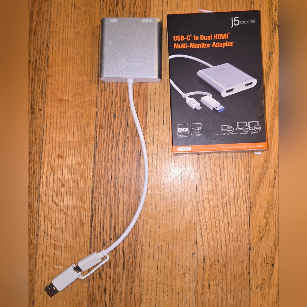 j5create USB-C to Dual HDMI Multi-Monitor Adapter JCA365